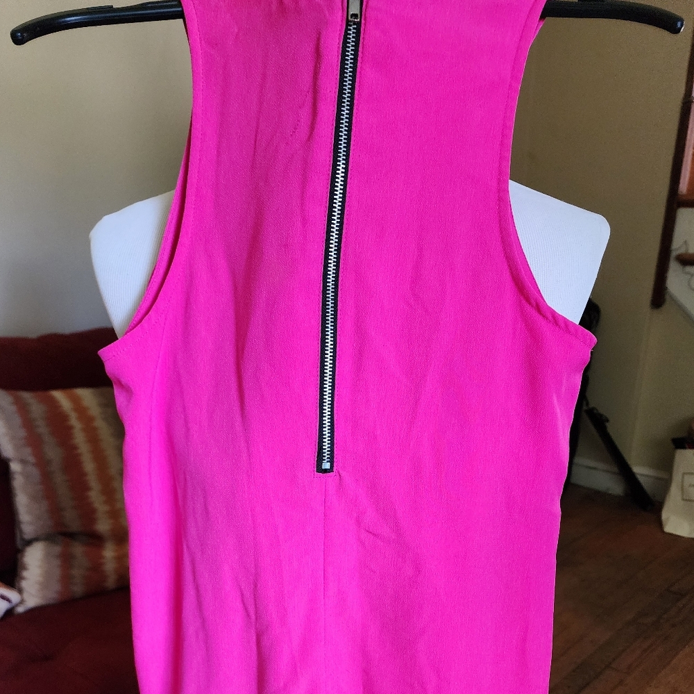 Lush Pink Halter Sundress with Ruffled Hem - Picture 2 of 5